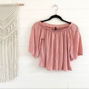 Blush Pink Off the Shoulder Top